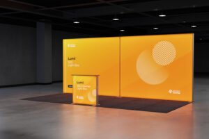 Crush your next conference with an ultra wide booth display like the Lumi SEG Lightbox Exhibition Stand – 6 x 3m – Chatswood.