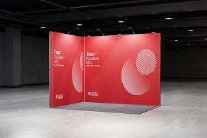 Trax Foldable SEG Fabric Display Corner Stand – 3 x 2m – Artamon